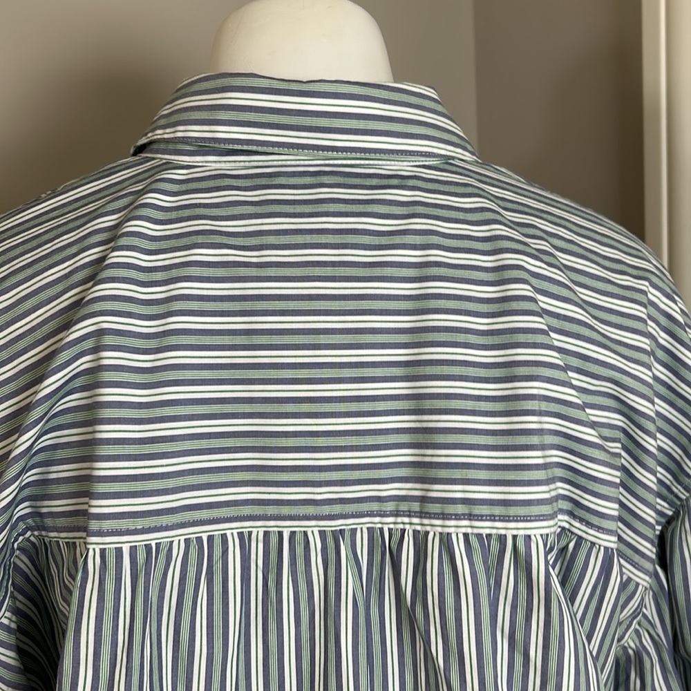 Rails Janae Bank Stripe Button Down Shirt Bank Stripe Drop Shoulder Eco Sz S New — image 8 of 8